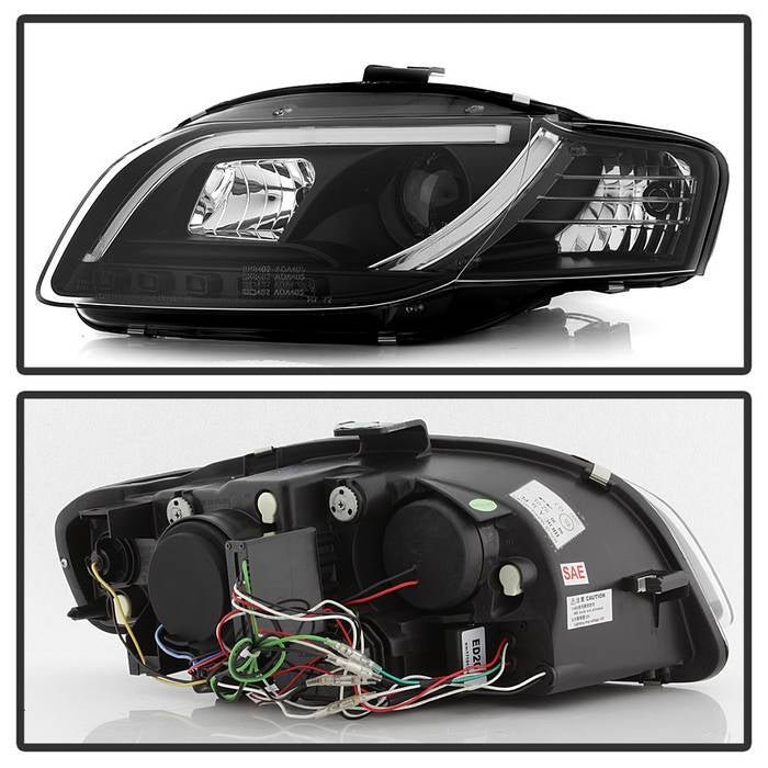Audi A4 06-08 Projector Headlights Halogen Model Only -Black
