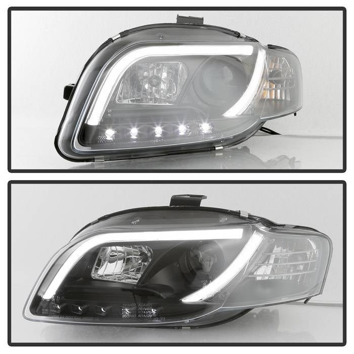 Audi A4 06-08 Projector Headlights Halogen Model Only -Black