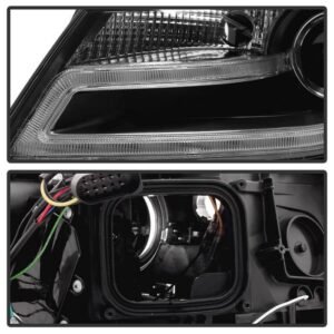 Audi A4 09-12 Projector Headlights Halogen Model Only LED - Black - Image 3