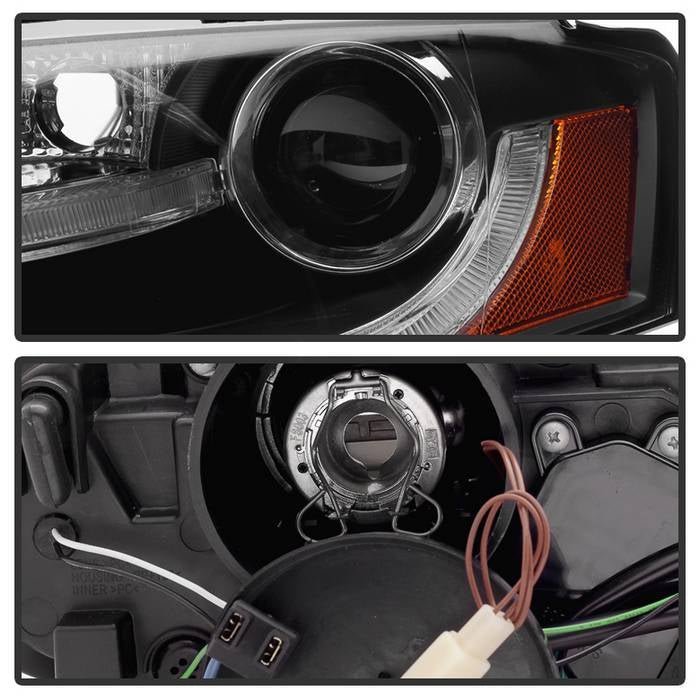 Audi A4 09-12 Projector Headlights Halogen Model Only LED - Black