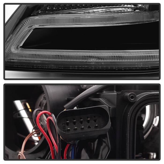 Audi A4 09-12 Projector Headlights Halogen Model Only LED - Black