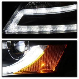 Audi A4 09-12 Projector Headlights Halogen Model Only LED - Black - Image 6
