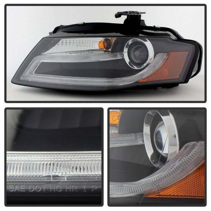 Audi A4 09-12 Projector Headlights Model Only LED - Black