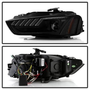 Audi A4 13-16 / S4 13-16 Halogen Model Projector Headlights - Black - Image 2