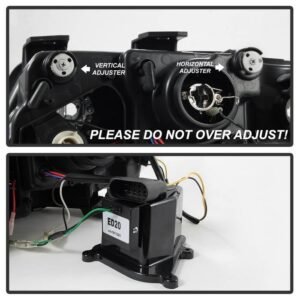 Audi A6 02-04 Projector Headlights - Halogen Model Only DRL - Black - Image 6