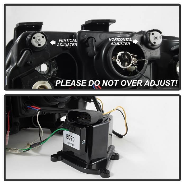 Audi A6 02-04 Projector Headlights - Halogen Model Only DRL - Black