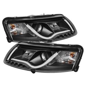 Audi A6 05-07 Projector Headlights - Halogen Model Only - Black - Image 1