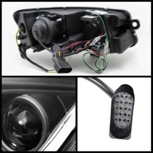 Audi A6 05-07 Projector Headlights - Halogen Model Only - Black - Image 2