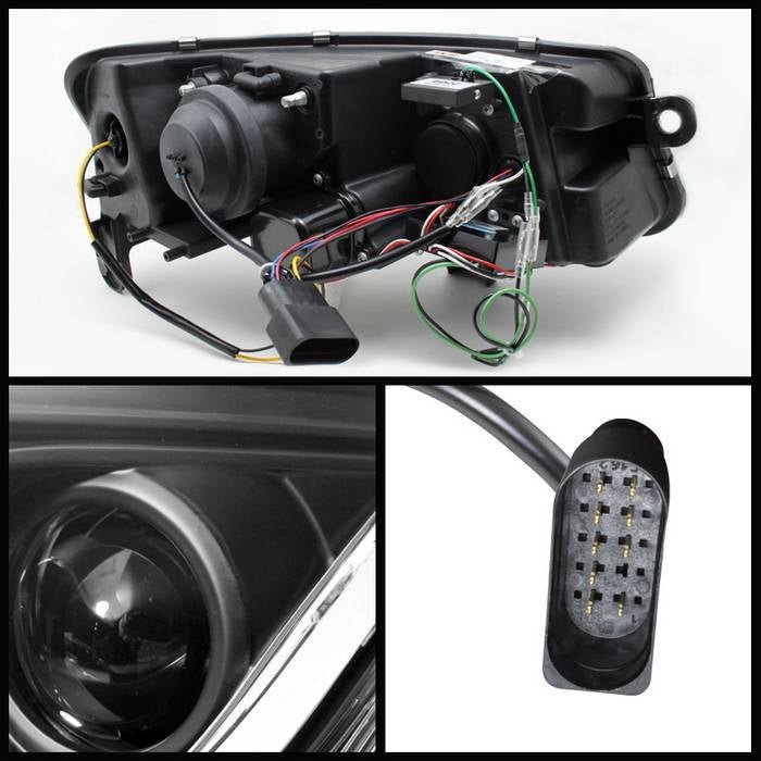 Audi A6 05-07 Projector Headlights - Halogen Model Only - Black