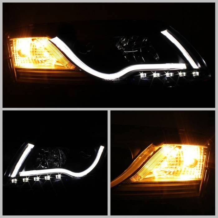 Audi A6 05-07 Projector Headlights - Halogen Model Only - Black