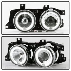 BMW E34 5-Series 89-94 / BMW E32 7-Series 88-92 Projector Headlights - Chrome - Image 9