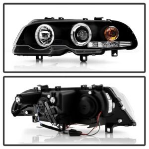 BMW E46 3-Series 00-03 2DR / M3 01-06 2DR 1PC Projector Headlights - Black - Image 2