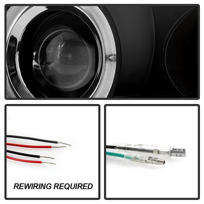 BMW E46 3-Series 00-03 2DR / M3 01-06 2DR 1PC Projector Headlights - Black