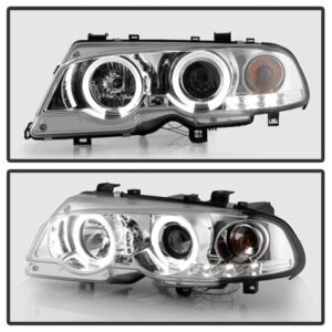BMW E46 3-Series 00-03 2DR / M3 01-06 2DR 1PC Projector Headlights -Chrome - Image 10