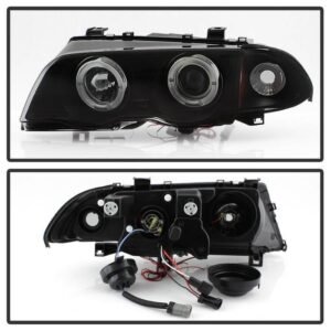 BMW E46 3-Series 99-01 4DR Projector Headlights - Black Smoke - Image 2
