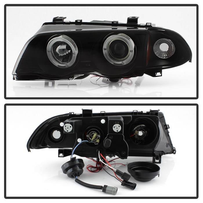 BMW E46 3-Series 99-01 4DR Projector Headlights - Black Smoke