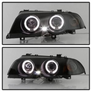 BMW E46 3-Series 99-01 4DR Projector Headlights - Black Smoke - Image 8