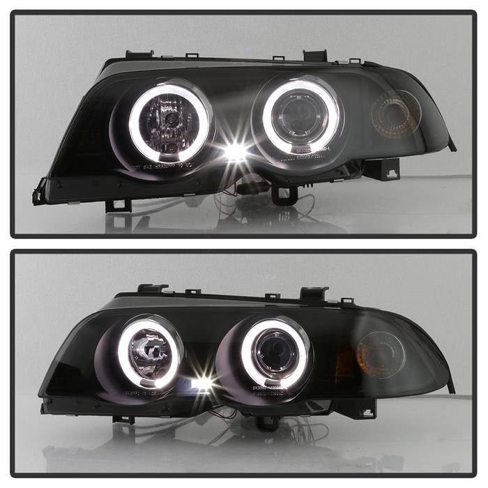 BMW E46 3-Series 99-01 4DR Projector Headlights - Black Smoke