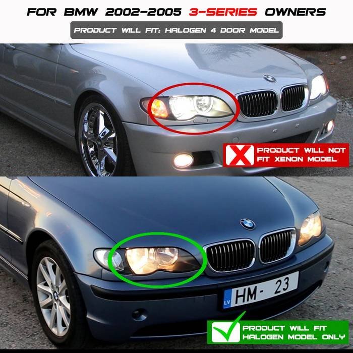 BMW E46 3-Series 02-05 4DR Projector Headlights 1PC- Black