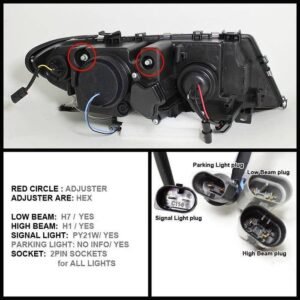 BMW E46 3-Series 02-05 4DR Projector Headlights 1PC- Black - Image 2