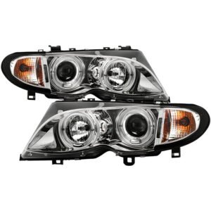 BMW E46 3-Series 02-05 4DR Projector Headlights 1PC - Chrome - Image 1