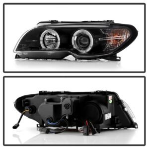BMW E46 3-Series 04-06 2DR Projector Headlight - Black - Image 2
