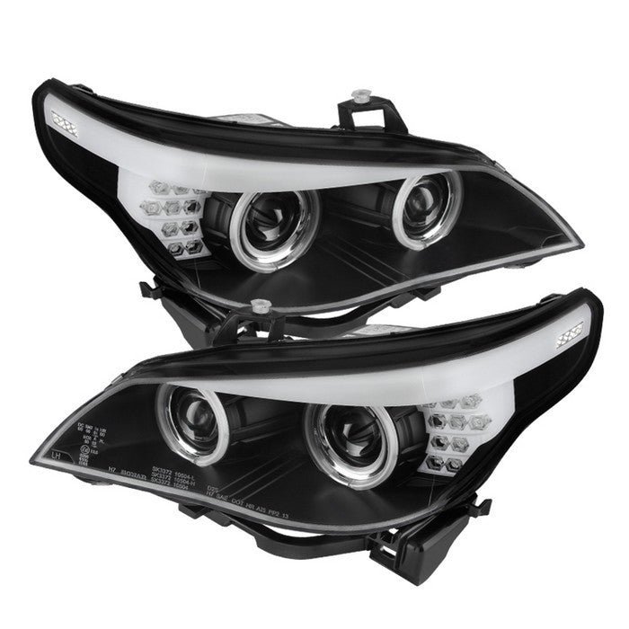BMW E60 5-Series 04-07 Projector Headlights - Halogen Model Only - Black