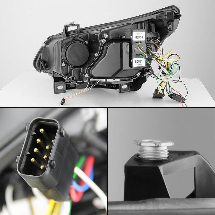 BMW E60 5-Series 04-07 Projector Headlights - Halogen Model Only - Black