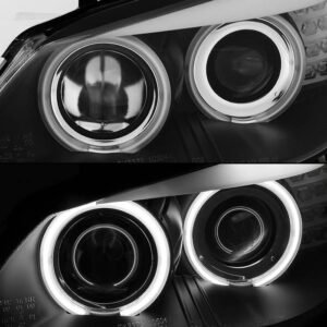 BMW E60 5-Series 04-07 Projector Headlights - Halogen Model Only - Black - Image 5