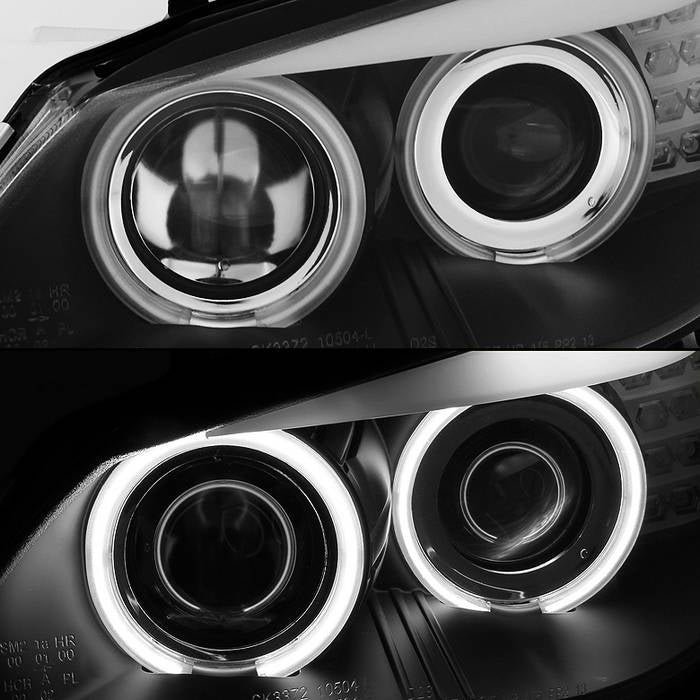 BMW E60 5-Series 04-07 Projector Headlights - Halogen Model Only - Black