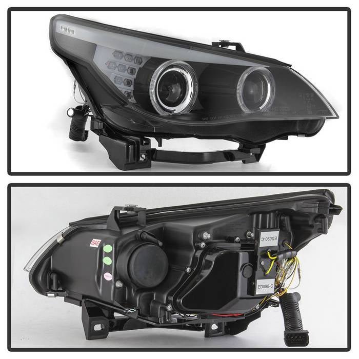 BMW E60 5 Series 08-10 Projector Headlights - Black