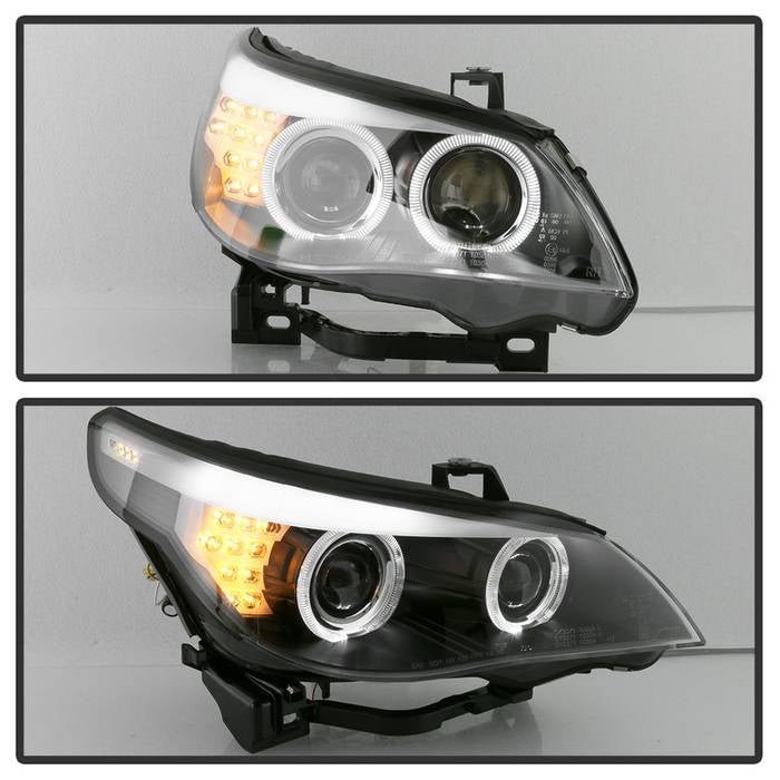 BMW E60 5 Series 08-10 Projector Headlights - Black