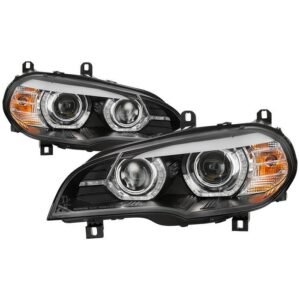 BMW X5 E70 2007-2010 Projector Headlights - Black - Image 1