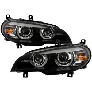 BMW X5 E70 2007-2010 Xenon/HID Model Headlights - Black - Image 1
