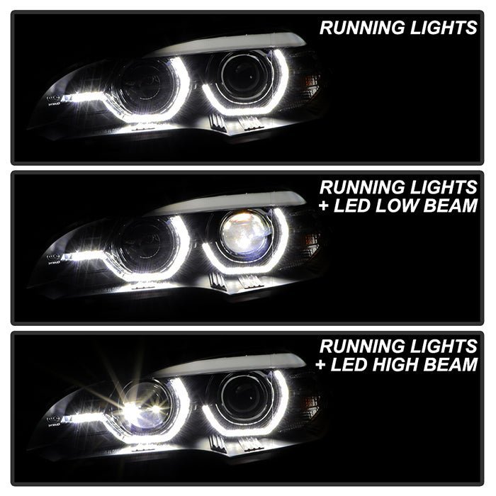 BMW X5 E70 2007-2010 Xenon/HID Model Headlights - Black