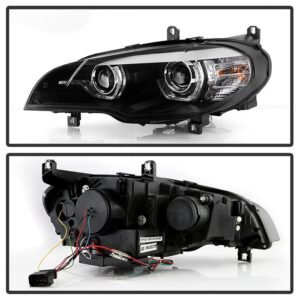 BMW X5 E70 2007-2010 Xenon/HID Model Headlights - Black - Image 2