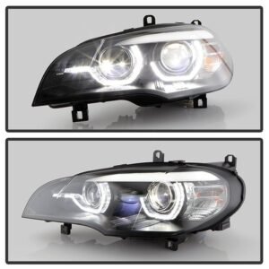 BMW X5 E70 2007-2010 Xenon/HID Model Headlights - Black - Image 9