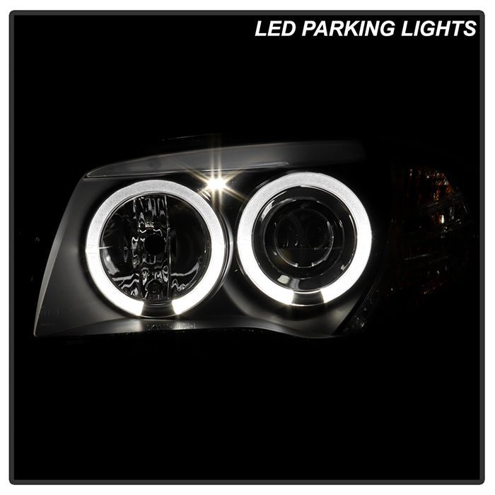 BMW E87 1-Series 08-11 Projector Headlights - LED Halo - Black