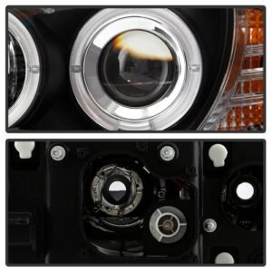 BMW E87 1-Series 08-11 Projector Headlights - LED Halo - Black - Image 3