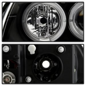 BMW E87 1-Series 08-11 Projector Headlights - LED Halo - Black - Image 4