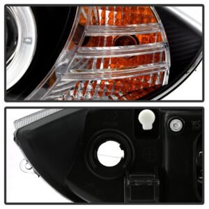 BMW E87 1-Series 08-11 Projector Headlights - LED Halo - Black - Image 5