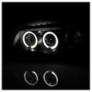 BMW E87 1-Series 08-11 Projector Headlights - LED Halo - Black - Image 8