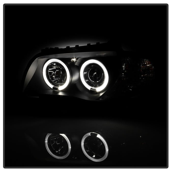 BMW E87 1-Series 08-11 Projector Headlights - LED Halo - Black