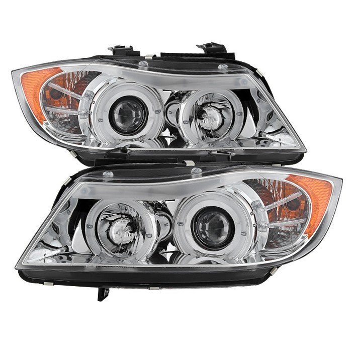 BMW E90 3-Series 06-08 4DR Projector Headlights - Chrome
