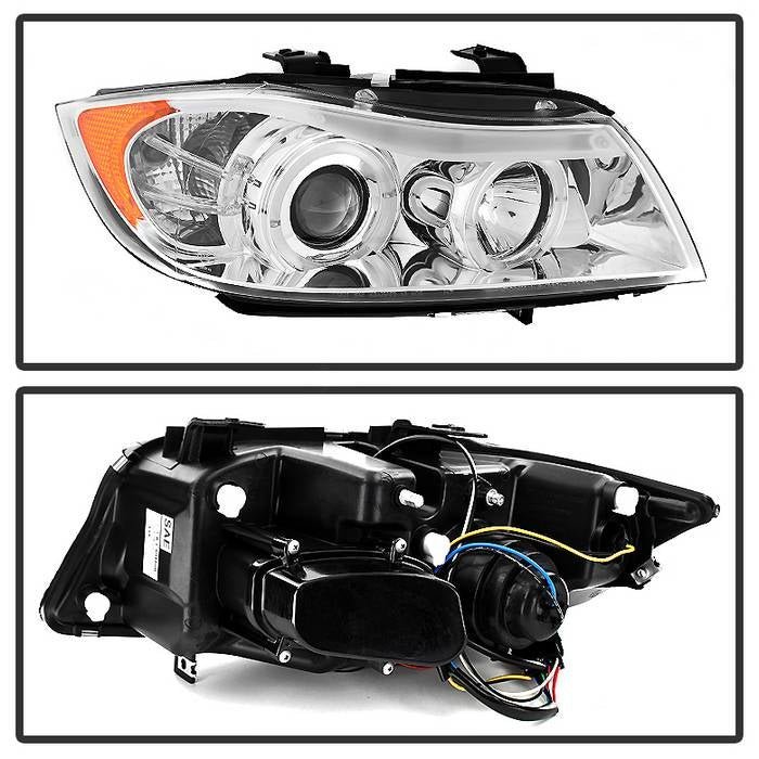 BMW E90 3-Series 06-08 4DR Projector Headlights - Chrome