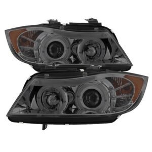 BMW E90 3-Series 06-08 4DR Projector Headlights - Smoke - Image 1
