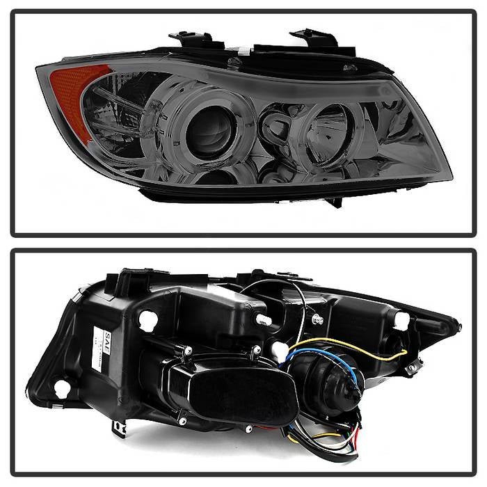 BMW E90 3-Series 06-08 4DR Projector Headlights - Smoke