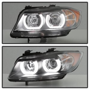 BMW E90 3-Series 06-08 4DR Version 2 Projector Headlights - Black - Image 9