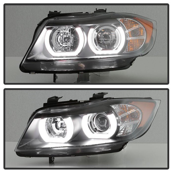 BMW E90 3-Series 06-08 4DR Version 2 Projector Headlights - Black