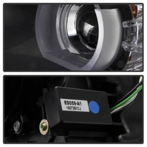 BMW E90 3-Series 06-08 4DR Projector Headlights - Black - Image 4